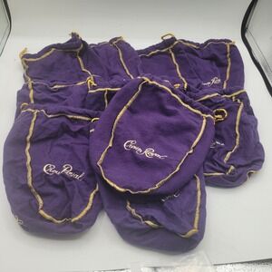 10 Purple 💜 Crown Royal‎ Drawstring Bags  9"